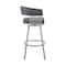 Armen Living Bronson 25" Slate Gray Faux Leather and Silver Metal Bar Stool 795044878257 - alternate 3